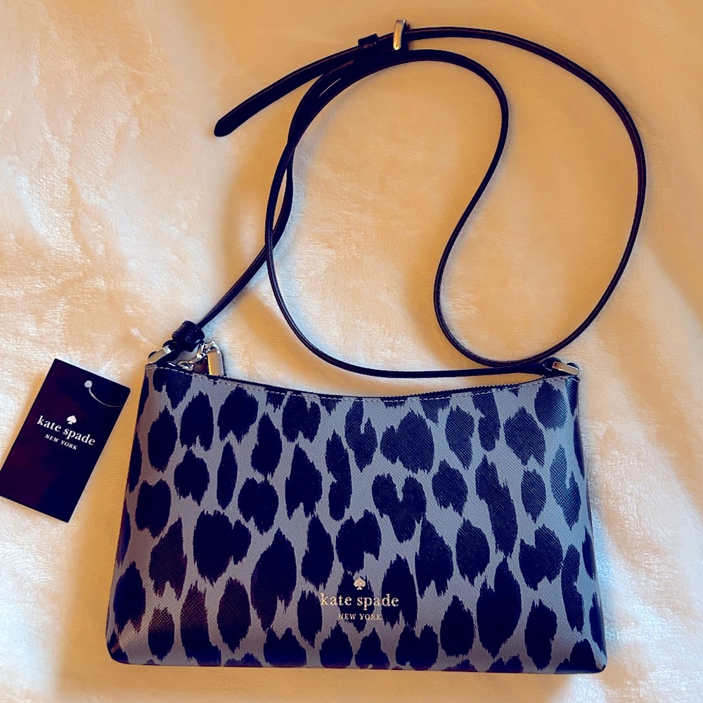 NWT Kate Spade KE747 Sadie crossbody in spotted animal grey & black 🩶🖤